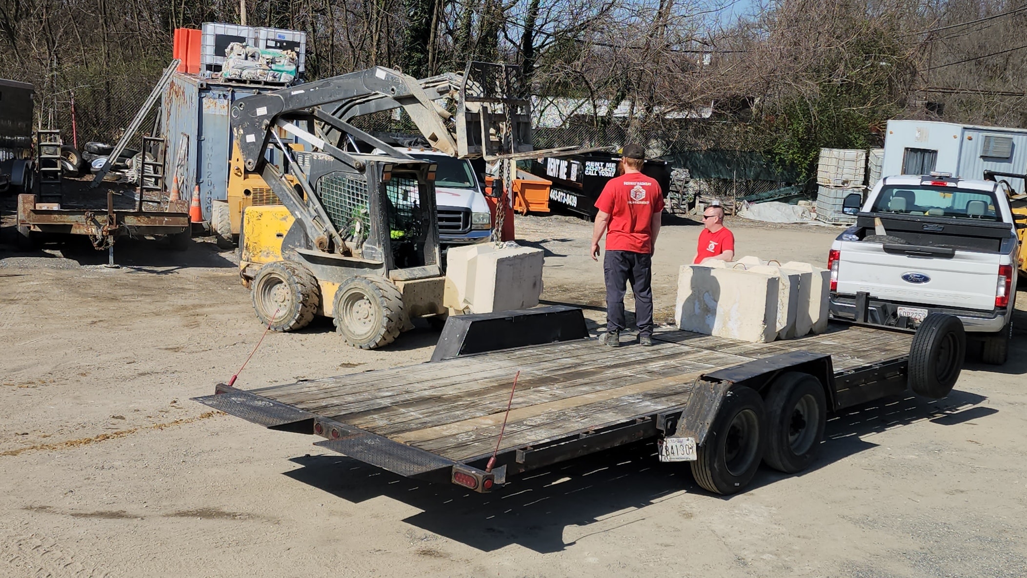 Customer loading concrete blocks at Bert and Mary Supply